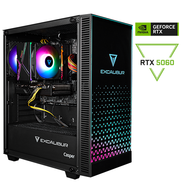 Casper Excalibur E65L.147F-DF60X-0HD Intel Core I7-14700F 32GB RAM 1TB SSD NVIDIA Geforce RTX 5060 Freedos