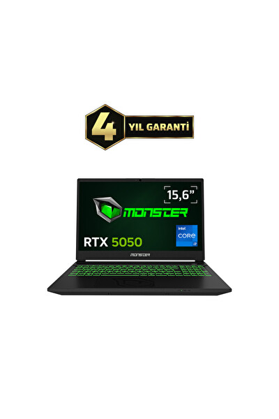 Monster Abra A5 V22.1.6 Intel Core i7 13620H 8 GB RAM 500 GB SSD 8 GB RTX 5050 FreeDOS 15,6