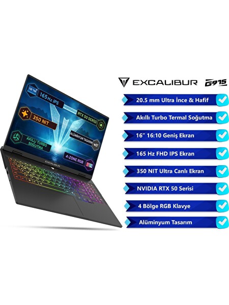 Casper Excalibur G915 i7-13620H 64GB 2TB 8GB RTX5070 165HZ 16