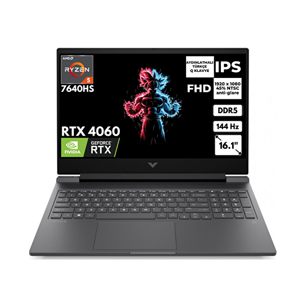HP Victus 16-S0023NT AMD Ryzen 5 7640HS 64 GB RAM 256 GB SSD RTX4060 16.1