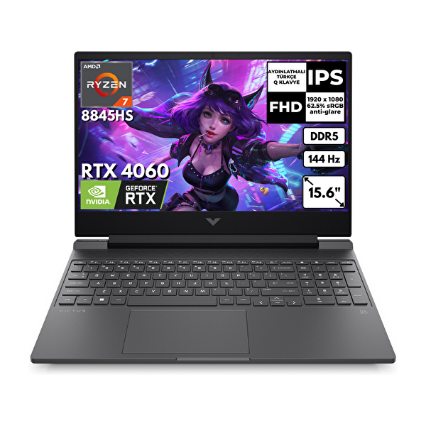 HP Victus 15-FB2003NT AMD Ryzen 7 8845HS 32 GB RAM 1 TB SSD RTX4060 15.6