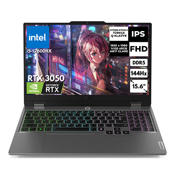 Lenovo LOQ 15IAX9 Intel Core i5-12600HX 64 GB RAM 2 TB SSD 6 GB RTX3050 15.6
