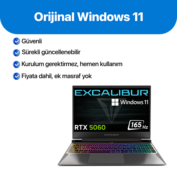 Casper Excalibur G870 i7-13620H 32 GB 2TB RTX5060 165HZ 15.6