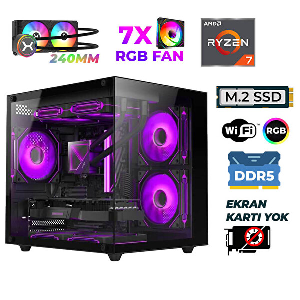 Xaser Raze X50 Ryzen 7 9700X 16 GB RAM DDR5 512 GB SSD M.2 Nvme Sıvı Soğutmalı Hazır Tavsiye Sistem