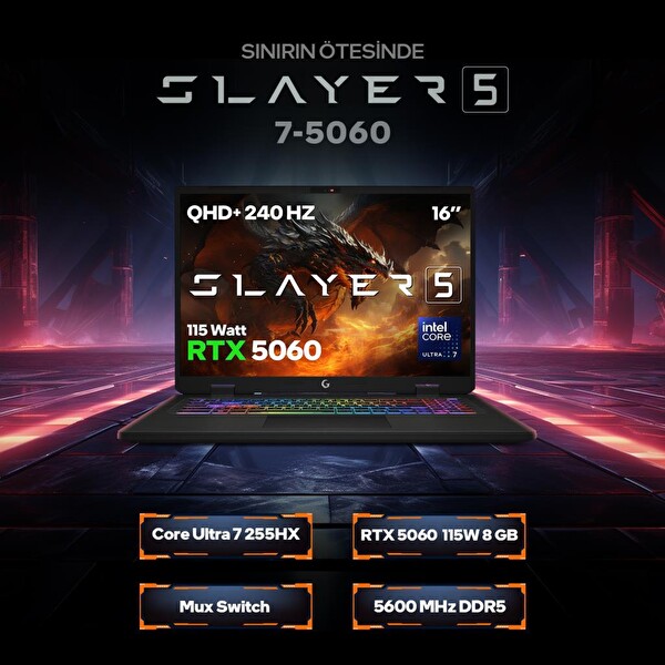 Game Garaj Slayer5 7-5060 C7 Ultra 7 255HX 16