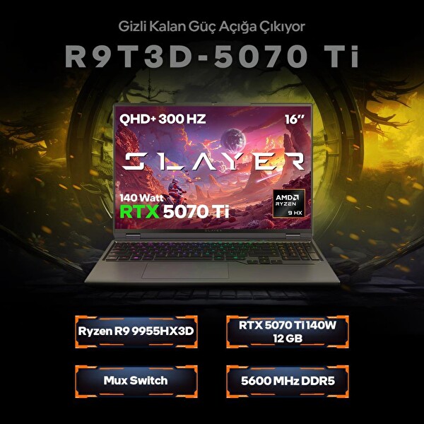Game Garaj Slayer R9T3D-5070Ti C3 Ryzen 9 9955HX3D 16