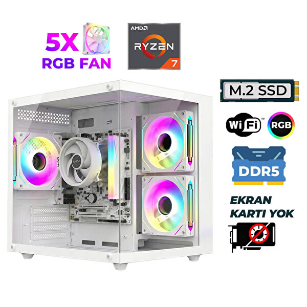 Xaser Raze X90 Ryzen 5 7600 16 GB RAM DDR5 512 GB SSD M.2 NVMe Hazır FreeDOS Tavsiye Oyuncu Bilgisayarı