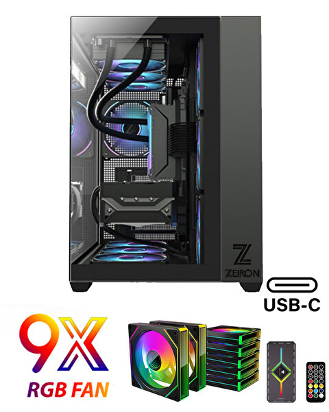 Zeiron GTA-VI X32 Black ✔ Ryzen 7 5700X 32GB RAM 1TB M.2 NVMe SSD 8GB GDDR7 RTX5060 Premium Masaüstü Bilgisayar