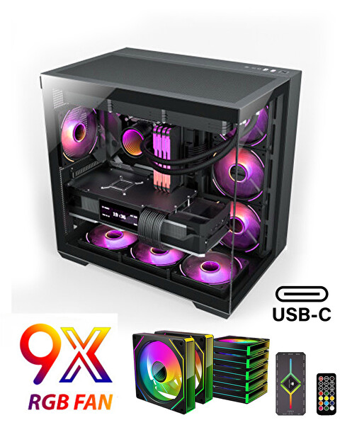 Zeiron GTA-VI X32 Black ✔ Ryzen 7 5700X 32GB RAM 1TB M.2 NVMe SSD 8GB GDDR7 RTX5060 Premium Masaüstü Bilgisayar