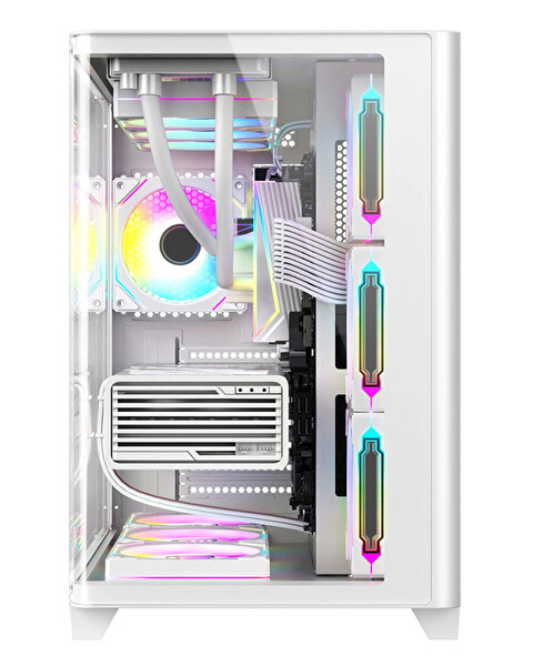Zeiron Arkham X7 Pro White Ryzen 7 5700X 32GB 1TB M.2 SSD RTX5050 Sıvı Soğutmalı Oyuncu Masaüstü Bilgisayar