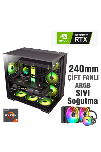 Zeiron Arkham X7 Ryzen 7 5700X 32GB RAM 1TB M.2 SSD RTX5050 Sıvı Soğutmalı Oyuncu Masaüstü Bilgisayar
