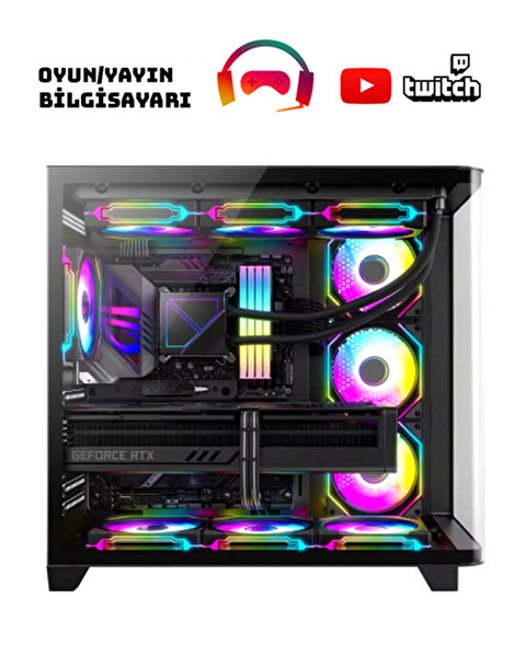 Zeiron Webstar X32 Intel Core i5 14400F 32GB RAM 1TB M.2 NVMe SSD 16GB RTX5060Ti Sıvı Soğutmalı Oyuncu Bilgisayarı