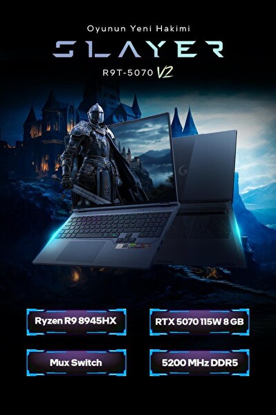 Game Garaj Slayer R9T-5070 V2 C1 AMD Ryzen 9 8945HX 32GB RAM 1TB SSD RTX5070 16