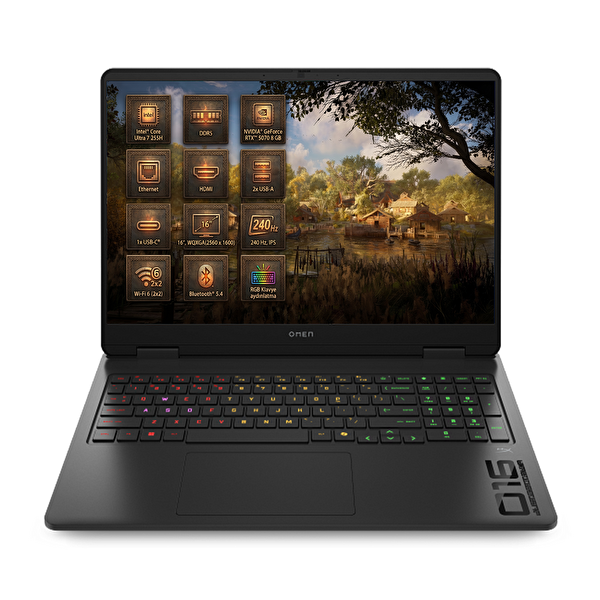 HP OMEN Slim Gaming 16 Intel Core Ultra 7 255H 40GB 4TB SSD 8 GB RTX5070 240Hz 16