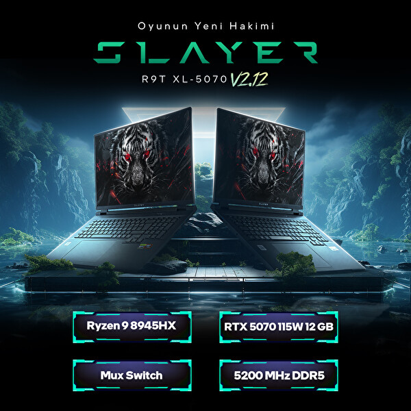 Game Garaj Slayer R9T XL-5070 V2.12 C1 AMD Ryzen 9 8945HX 32GB RAM 1TB SSD RTX5070 18