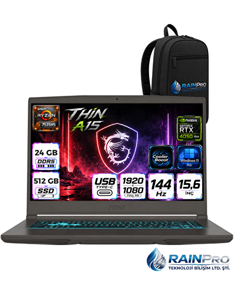 MSI NB THIN A15 RYZEN 5 7535HS 15.6