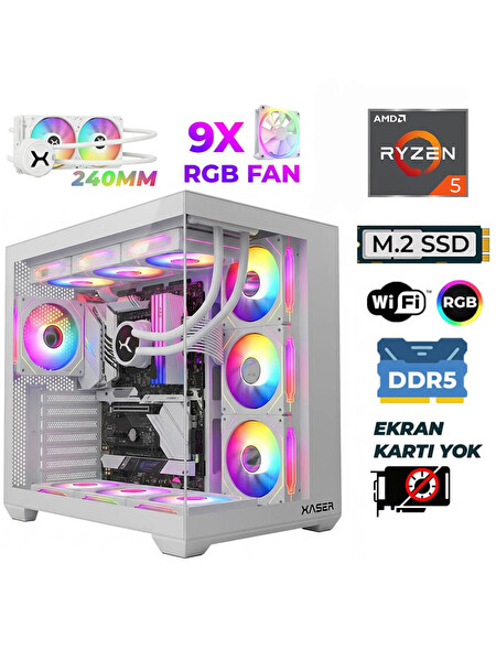 Xaser Raze X350 Ryzen 5 7500X3D 16GB DDR5 Ram 1TB M.2 NVMe SSD Hazır Tavsiye Sistem