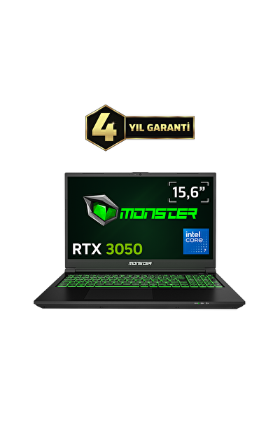 Monster Abra A5 V21.9 Intel Core 7 240H 16 GB RAM 500 GB SSD 4 GB RTX 3050 FreeDOS 15,6