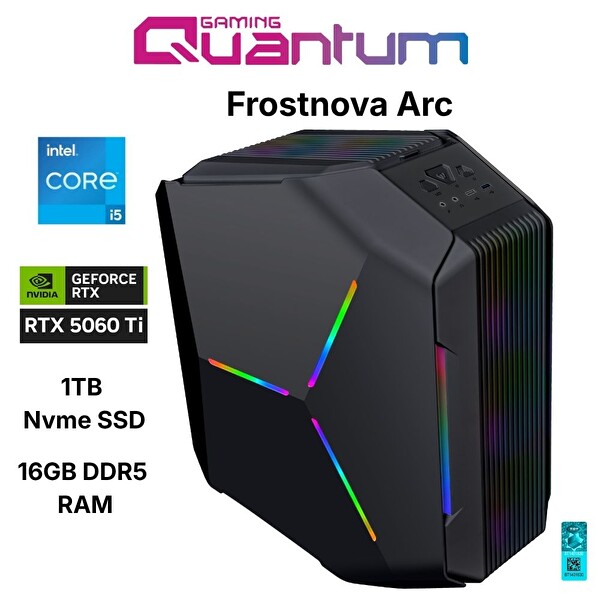 Quantum Gaming Frostnova Arc i5-14400F 16 GB DDR5 RAM 1 TB NVMe SSD 16 GB RTX5060Ti FreeDOS Masaüstü Oyun Bilgisayarı