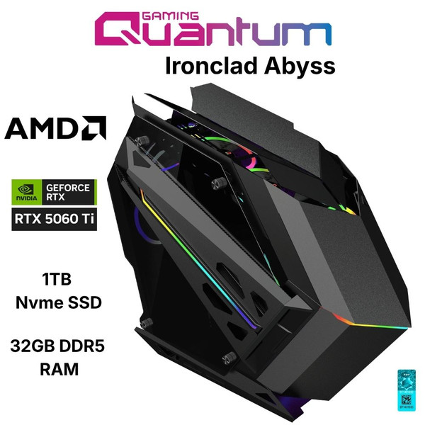 Quantum Gaming Ironclad Abyss 7 7800X3D 32 GB DDR5 RAM 1 TB NVMe SSD 16 GB RTX5060Ti FreeDOS Masaüstü Oyun Bilgisayarı