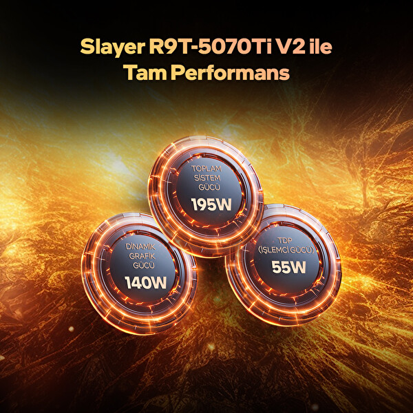 Game Garaj Slayer R9T-5070Ti V2 C3 AMD Ryzen 9 9955HX 32GB RAM 1TB SSD RTX5070Ti 16