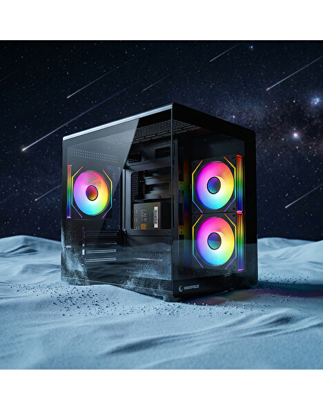 Zeiron MoHawk X5 AMD Ryzen 5 7500F-MSI A620M-B-Geforce RTX 5060Ti 16GB X2 Ice-512GB M.2-16GB DDR5 Siyah-Oem Oyuncu Paket