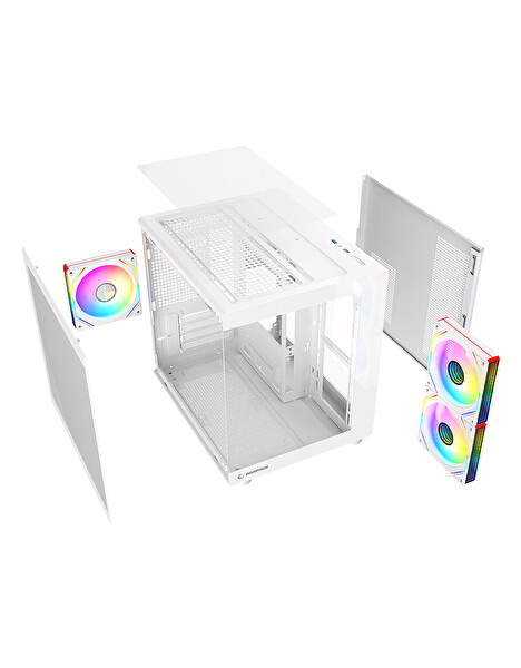 Zeiron Mini X32 AMD Ryzen 5 7500F-MSI A620M-B- Geforce Rtx 5060 X2 Ice-1TB M.2-16GB DDR5 Beyaz-Oem Oyuncu Paket