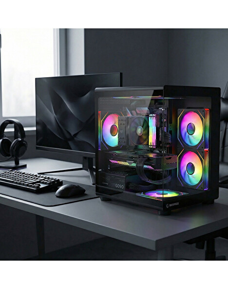 Zeiron GTA-VI Mini AMD Ryzen 5 7500F-MSI A620M-B Geforce RTX 5060 X2 ICE-512GB M.2-16GB DDR5 Siyah-Oem Oyuncu Paket