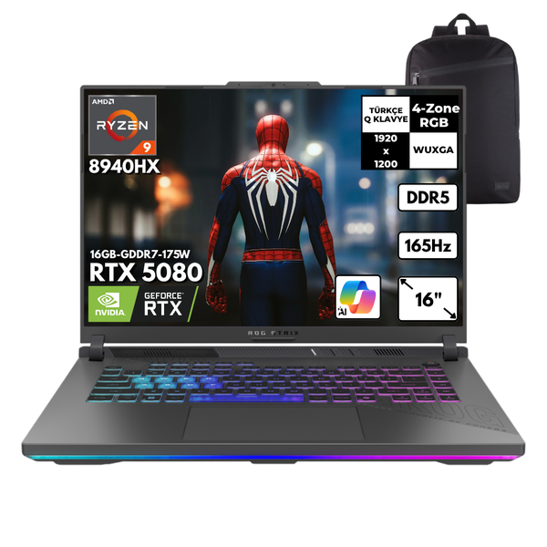 Asus ROG Strix G16 Ryzen 9-8940HX 32 GB DDR5 RAM 2 TB SSD RTX5080 16