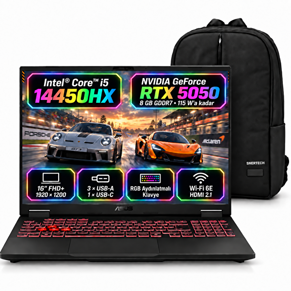 Asus TUF Gaming F16 FX608JHI-TU231S3 i5-14450HX RTX5050 24 GB RAM 512 GB SSD 16