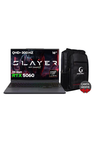 Game Garaj Slayer R9T-5060 V2 C8 AMD Ryzen 9 8945HX 16 GB RAM 500 GB SSD RTX5060 16