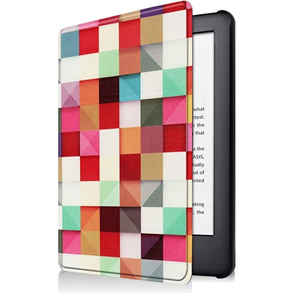 Amazon Kindle Paperwhite 4 Kareli Karışık E-.kitap Okuyucu Kılıfı