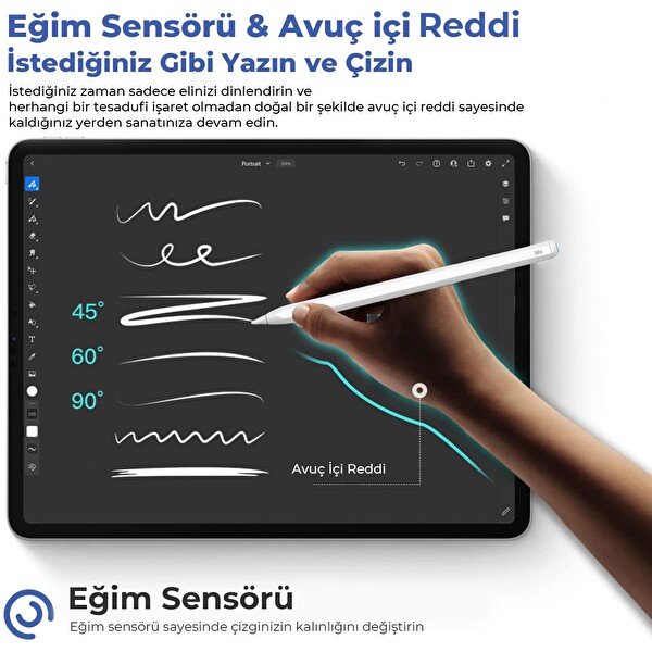 Bix SP01 Bluetooth Stylus iPad Mini/Pro/Air Tablet Uyumlu Dokunmatik Yazı Ve Çizim Kalemi