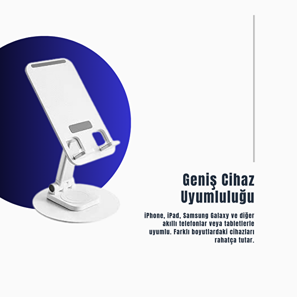 Cosmostech 360 Derecd Hareketli Dönen Katlanabilir Mobil Masaüstü Tablet Standı