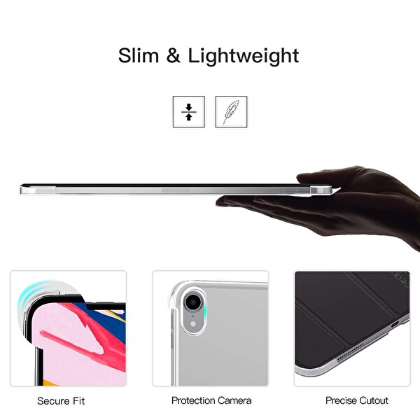 Microsonic Apple Ipad Pro 12.9'' 2018 (a1876-a2014-a1895-a1983) Smart Case Ve Arka Kılıf Mor