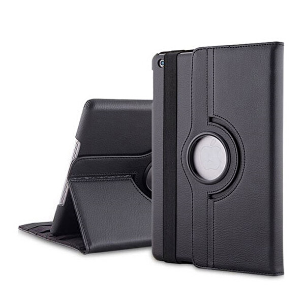Microsonic Ipad Pro 9.7 2017 Kılıf 360 Dönerli Stand Deri Siyah