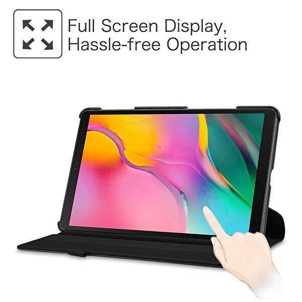 Microsonic Samsung Galaxy Tab A 10.1'' T510 Kılıf 360 Rotating Stand Deri Koyu Pembe
