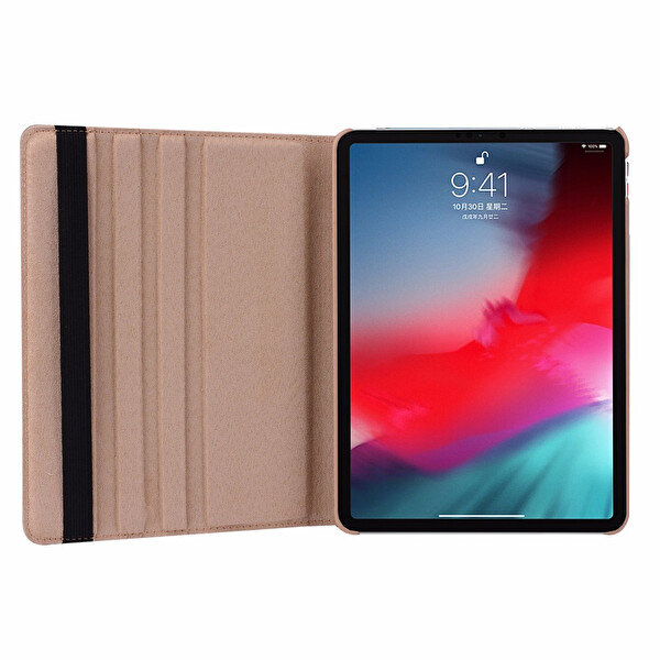 Microsonic Apple Ipad Pro 12.9'' 2018 (a1876-a2014-a1895-a1983) Kılıf 360 Dönerli Stand Deri Mor