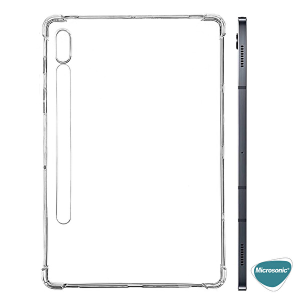 Microsonic Samsung Galaxy Tab S7 Plus T970 Kılıf Shock Absorbing Şeffaf