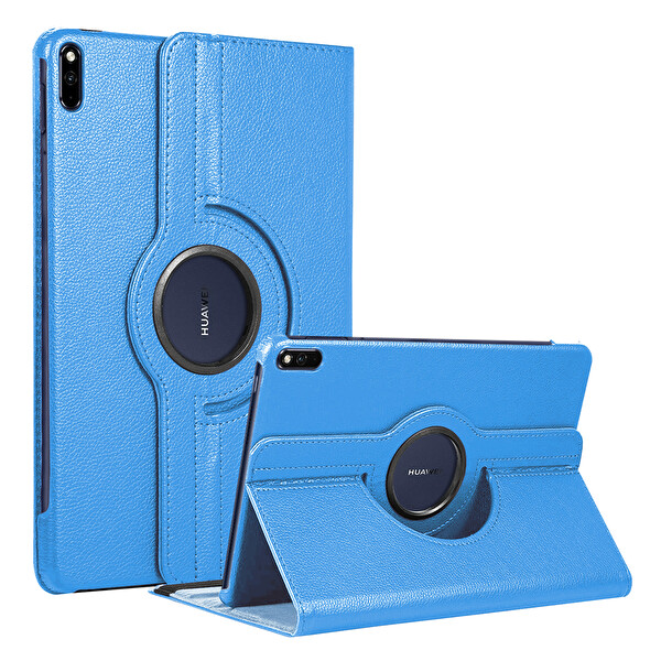 Huawei Matepad 10.4'' Kılıf 360 Rotating Stand Deri Mavi