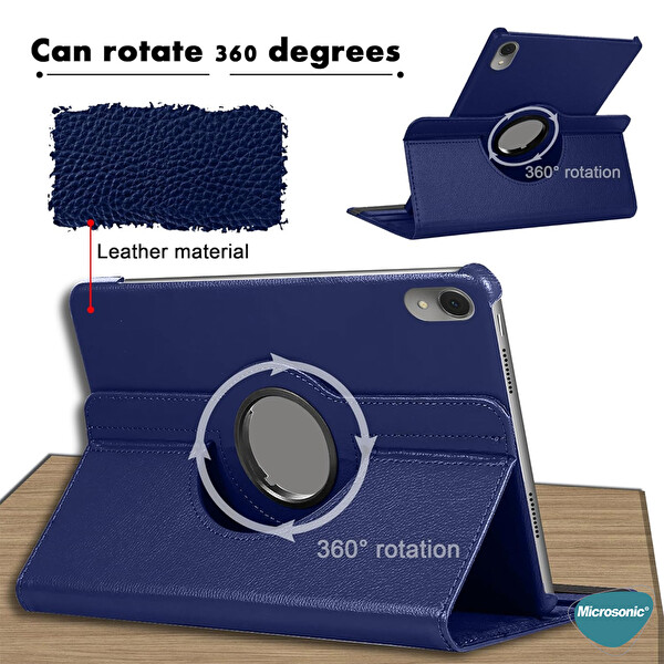 Microsonic Huawei Matepad Air Kılıf 360 Rotating Stand Deri Mor