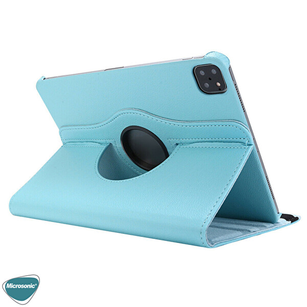 Microsonic Apple Ipad Pro 11`` 2022 4. Nesil Kılıf (a2759-a2435-a2761-a2762) 360 Rotating Stand Deri Mavi