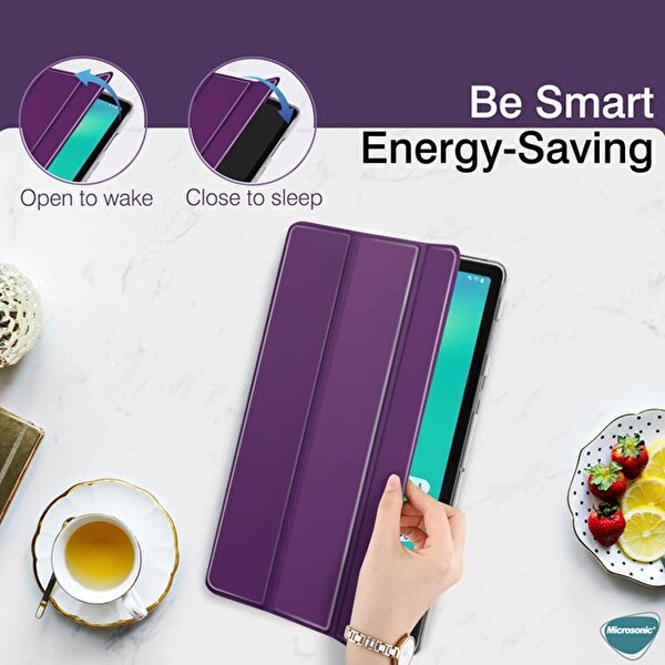 Microsonic Huawei Matepad Air Kılıf Slim Translucent Back Smart Cover Gold