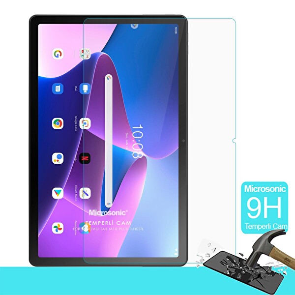 Microsonic Lenovo Tab M10 Plus 3.nesil 10.6`` (tb-125f-tb-128f) Tempered Glass Cam Ekran Koruyucu