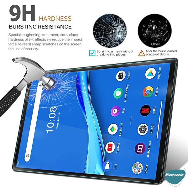 Microsonic Lenovo Tab M10 Plus 3.nesil 10.6`` (tb-125f-tb-128f) Tempered Glass Cam Ekran Koruyucu