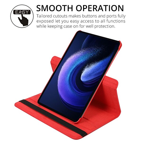 Gpack Xiaomi Mi Pad 6 Pro Kılıf Kapaklı Standlı 360 Dönebilen Koruma Dn22 + Nano + Kalem Lacivert