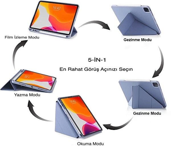 Newface iPad 10.2 (7.nesil) Uyumlu Standlı Kalemlikli Tablet Kılıfı