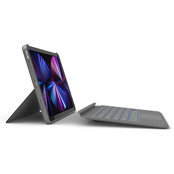 Wiwu Apple iPad Air 11 2024 Wiwu Combo Led Işıklı Magnetik Standlı Klavyeli Kılıf