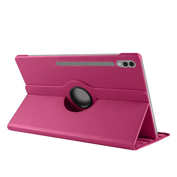 Senon Galaxy Tab S9 Ultra SM-X910 Zore Dönebilen Standlı Kılıf Pembe