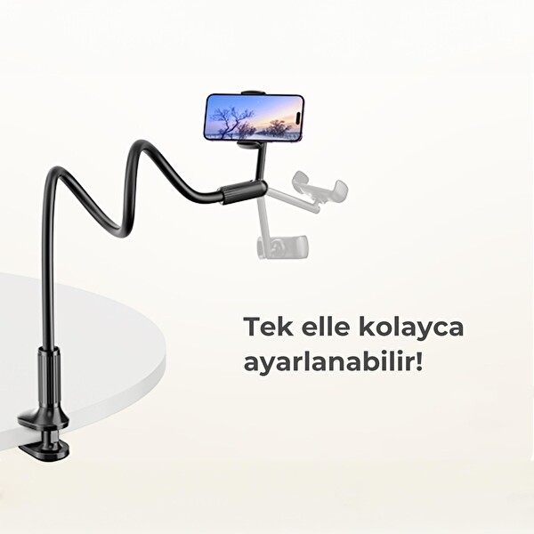 Bix Saiji IVY 4 Telefon Tutucu Yatak ve Masa için 360 Derece Dönebilir Ayarlanabilir Telefon Standı